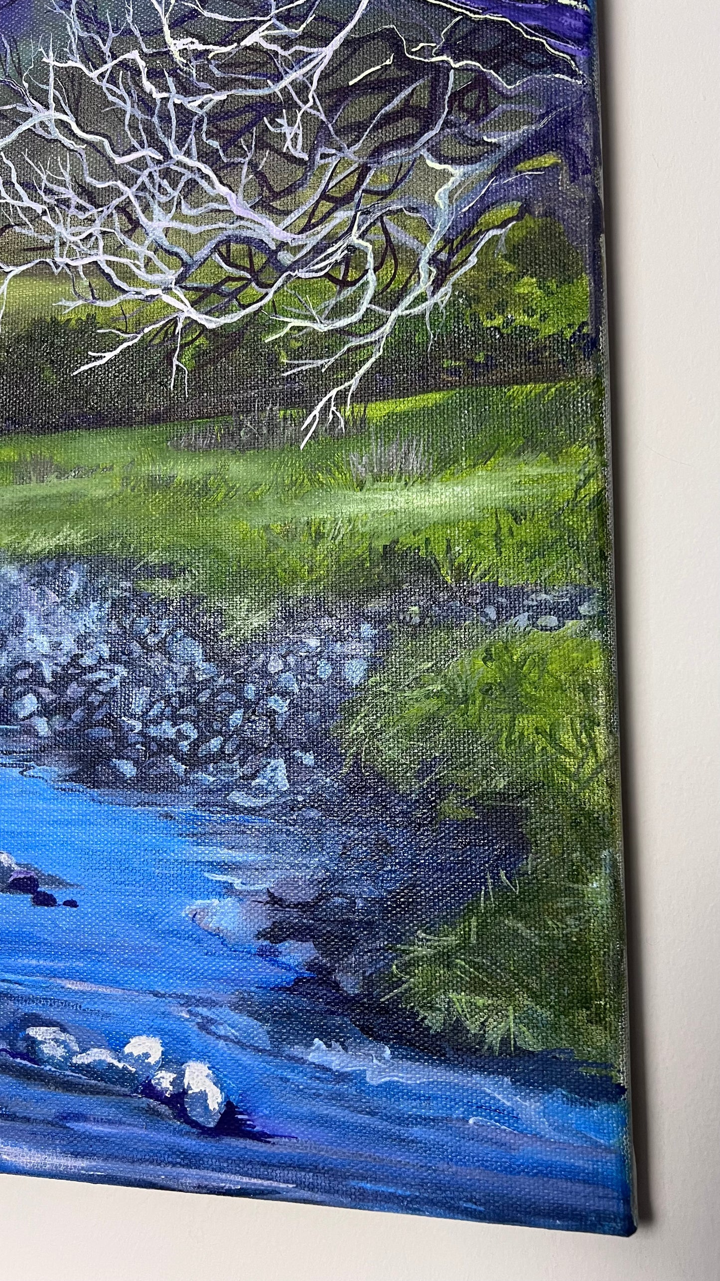 ‘Laggan lodge and the bothy in winter’ Lochbuie original oil painting