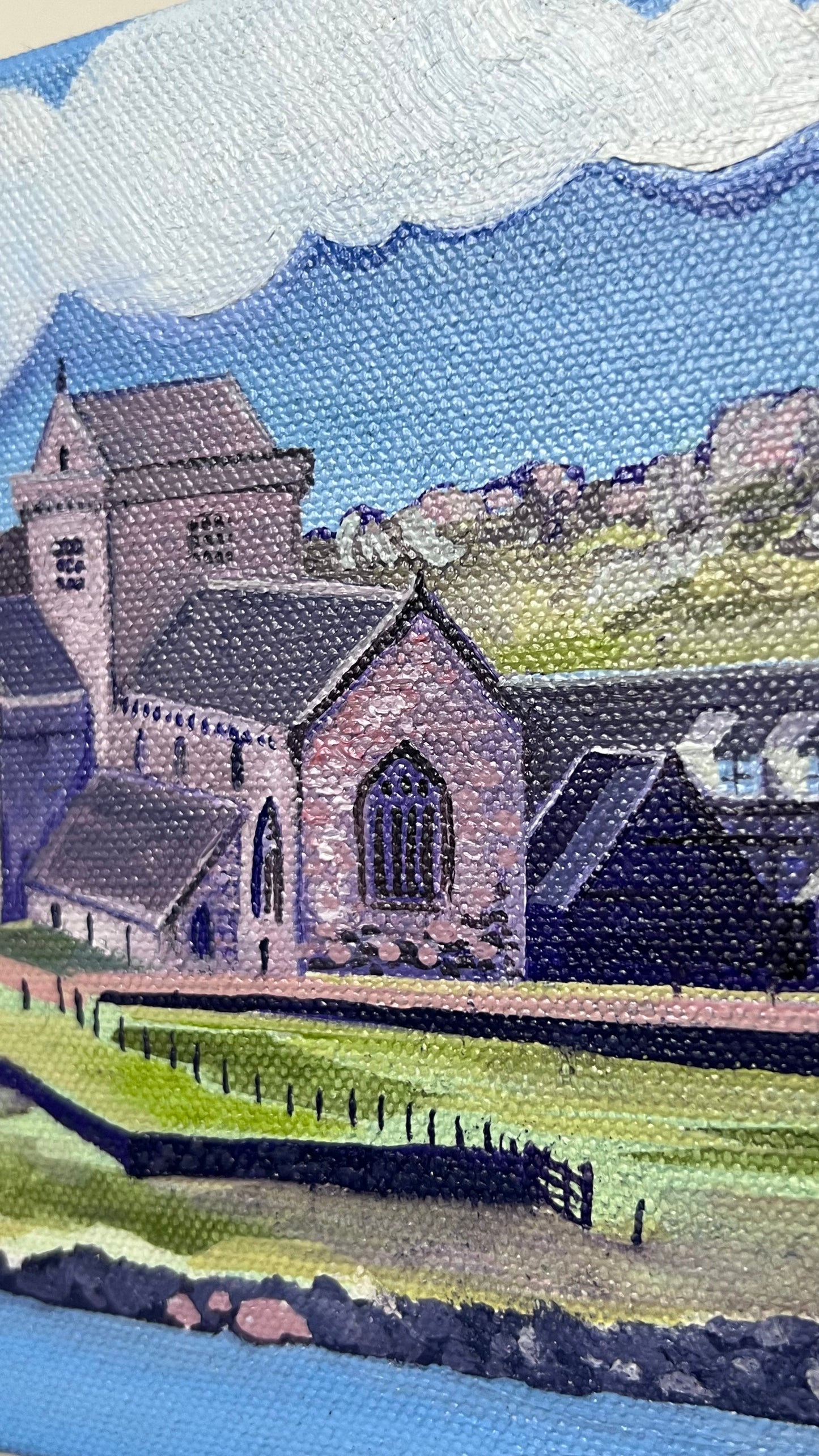 ‘Iona abbey from the sea’ - Isle of Mull original oil painting