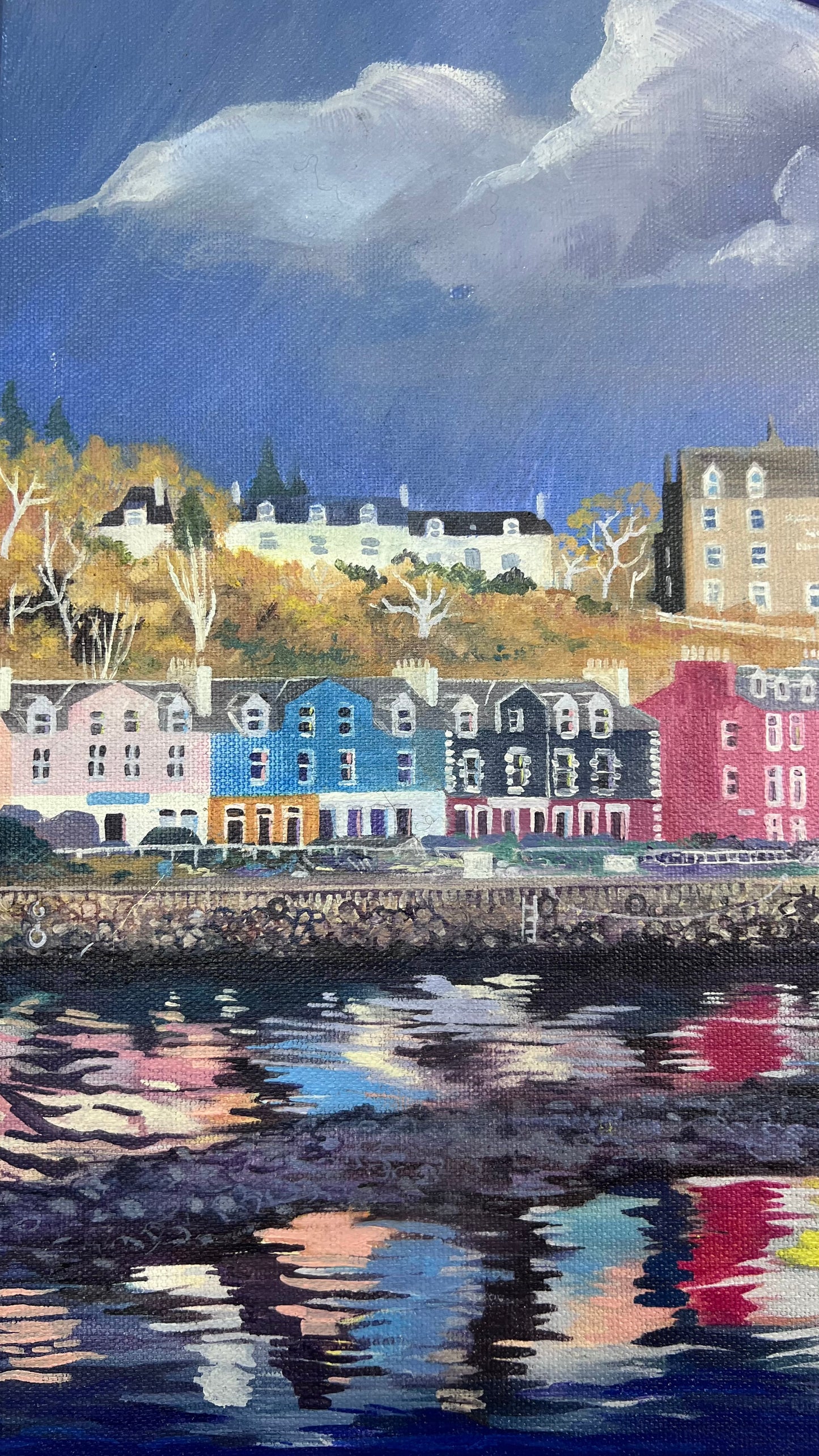 ‘Tobermory rainbow’ original landscape painting