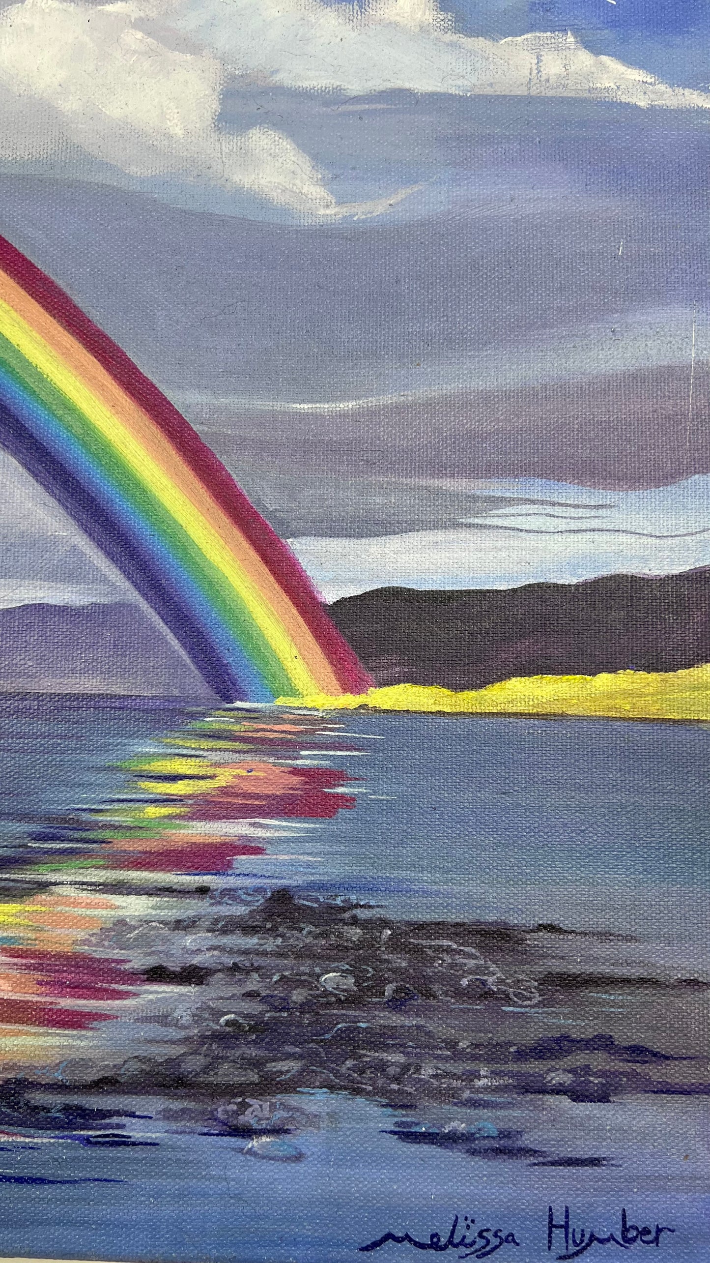 ‘Tobermory rainbow’ original landscape painting