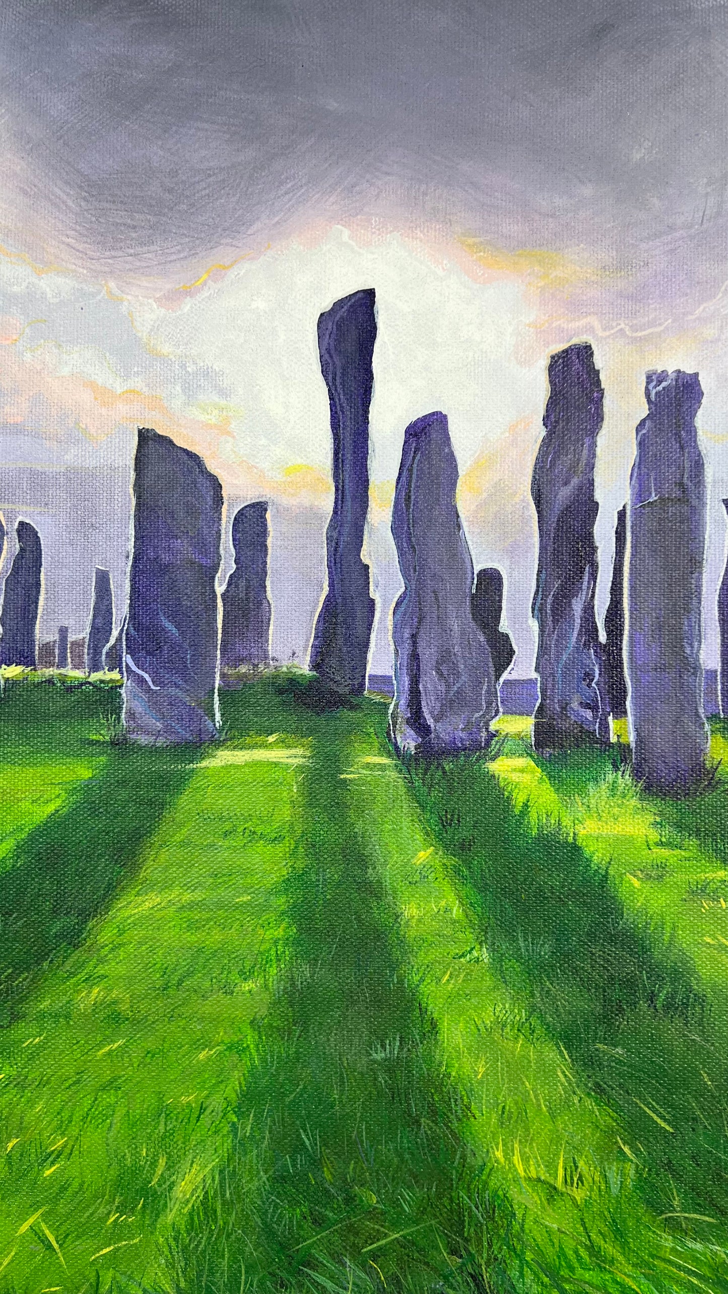 ‘Callanish stone circle I’ original landscape painting