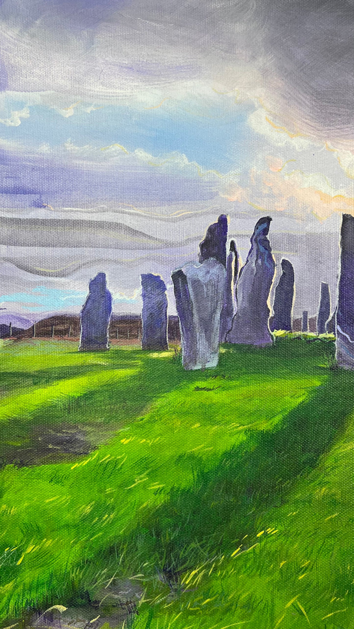‘Callanish stone circle I’ original landscape painting