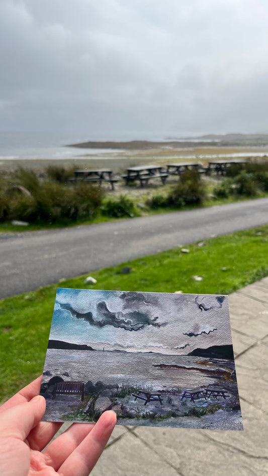 ‘Lochbuie horizon’ Isle of Mull art postcard