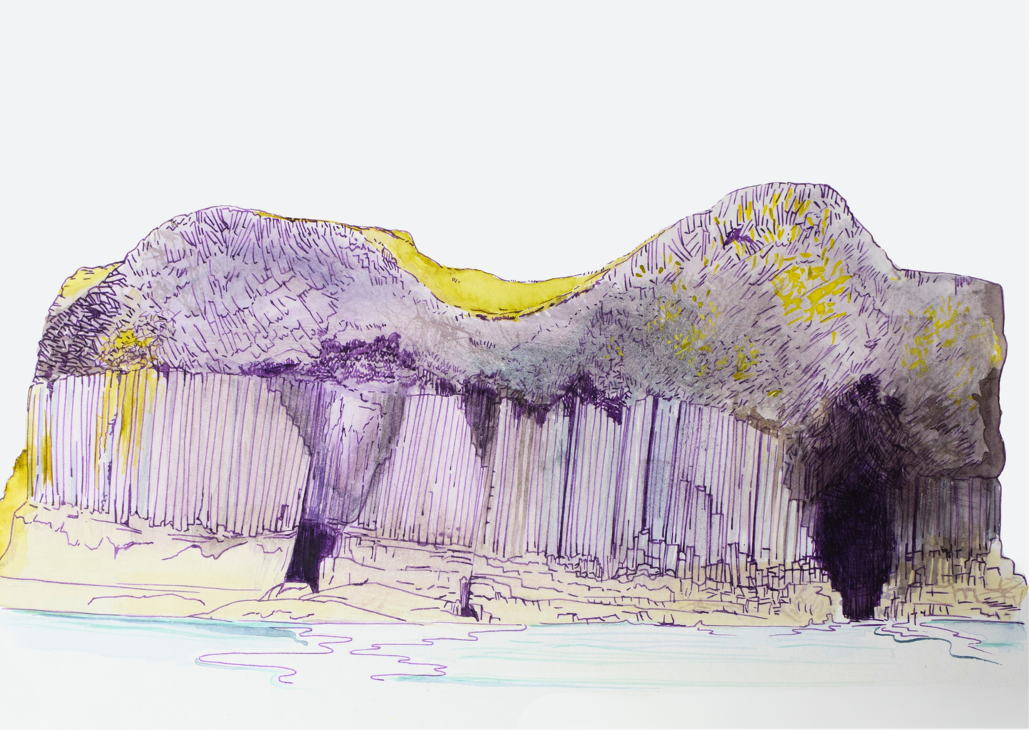 Isle of Staffa watercolour art print by Melissa Humber