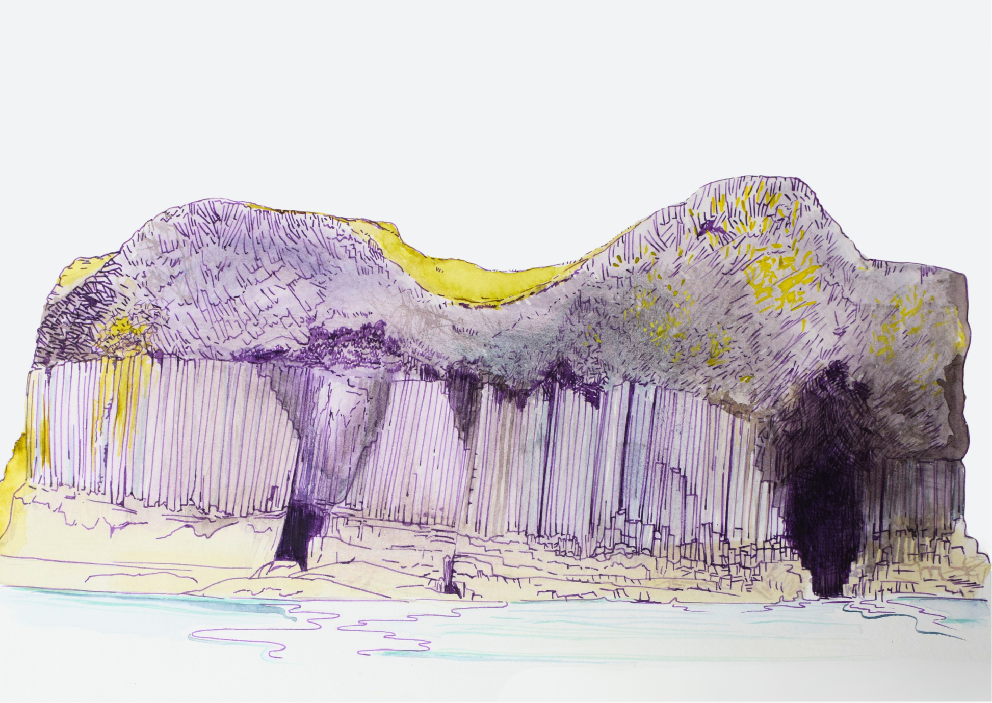 Isle of Staffa watercolour art print by Melissa Humber