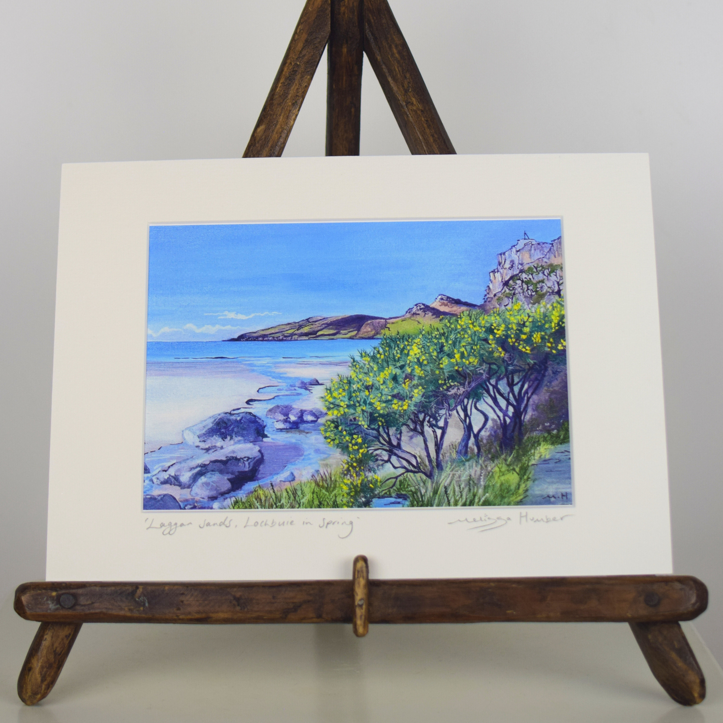 Laggan sands Lochbuie beach on the Isle of Mull art by Melissa Humber 
