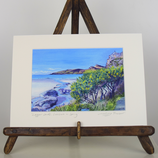 Laggan sands Lochbuie beach on the Isle of Mull art by Melissa Humber 