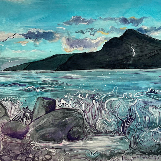 Lochbuie waves Isle of Mull art print by Melissa Humber