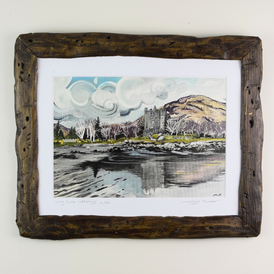Moy castle in Lochbuie framed art print by Melissa Humber