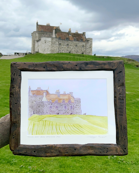 Framed painting of Duart castle on the Isle of Mull by Melissa Humber