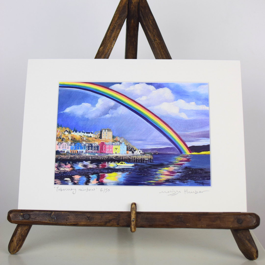 Tobermory balamory rainbow Scottish island art print by Melissa Humber