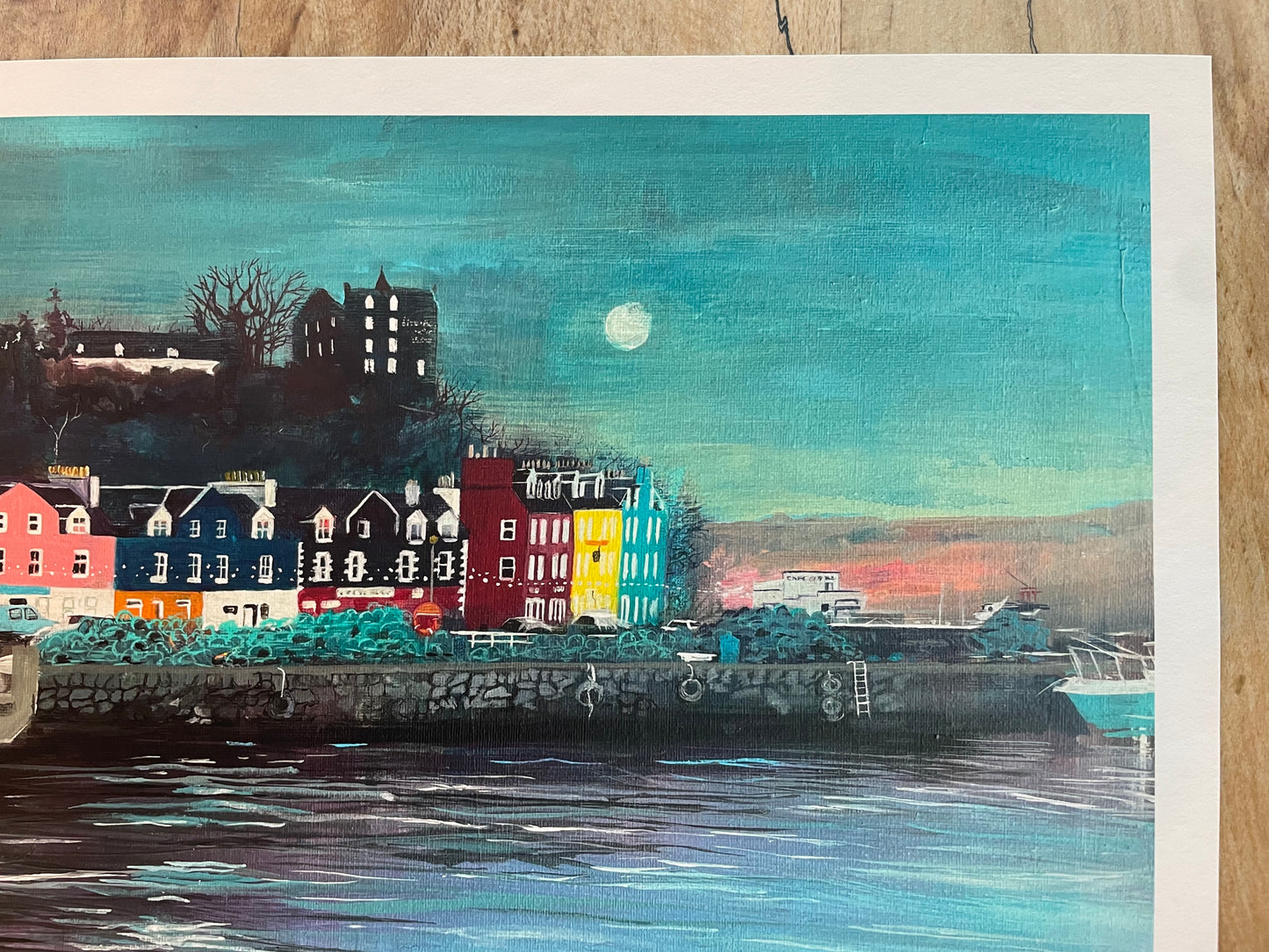 ’Tobermory & the moon’ - Isle of Mull art print