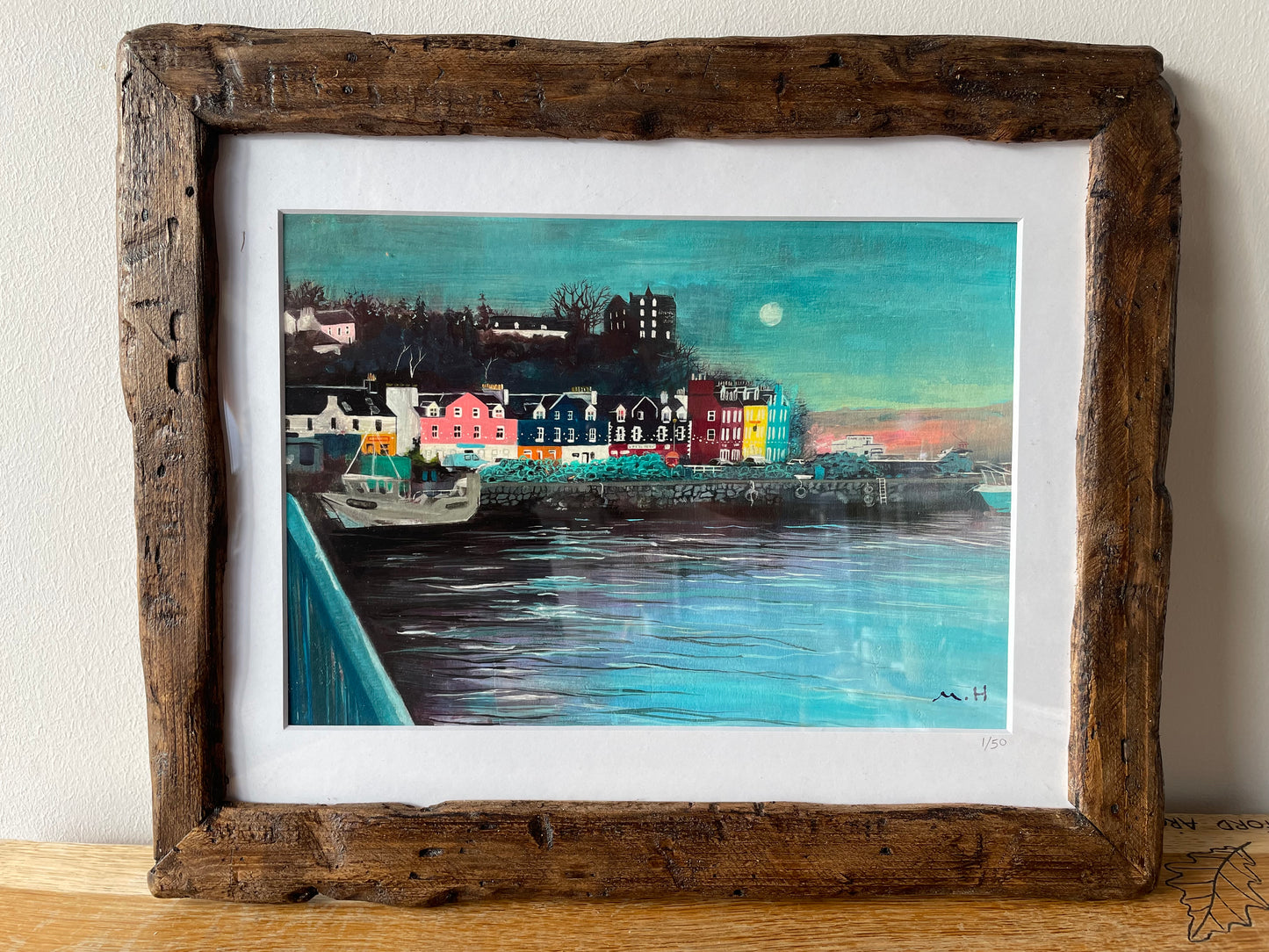 ’Tobermory & the moon’ - Isle of Mull art print