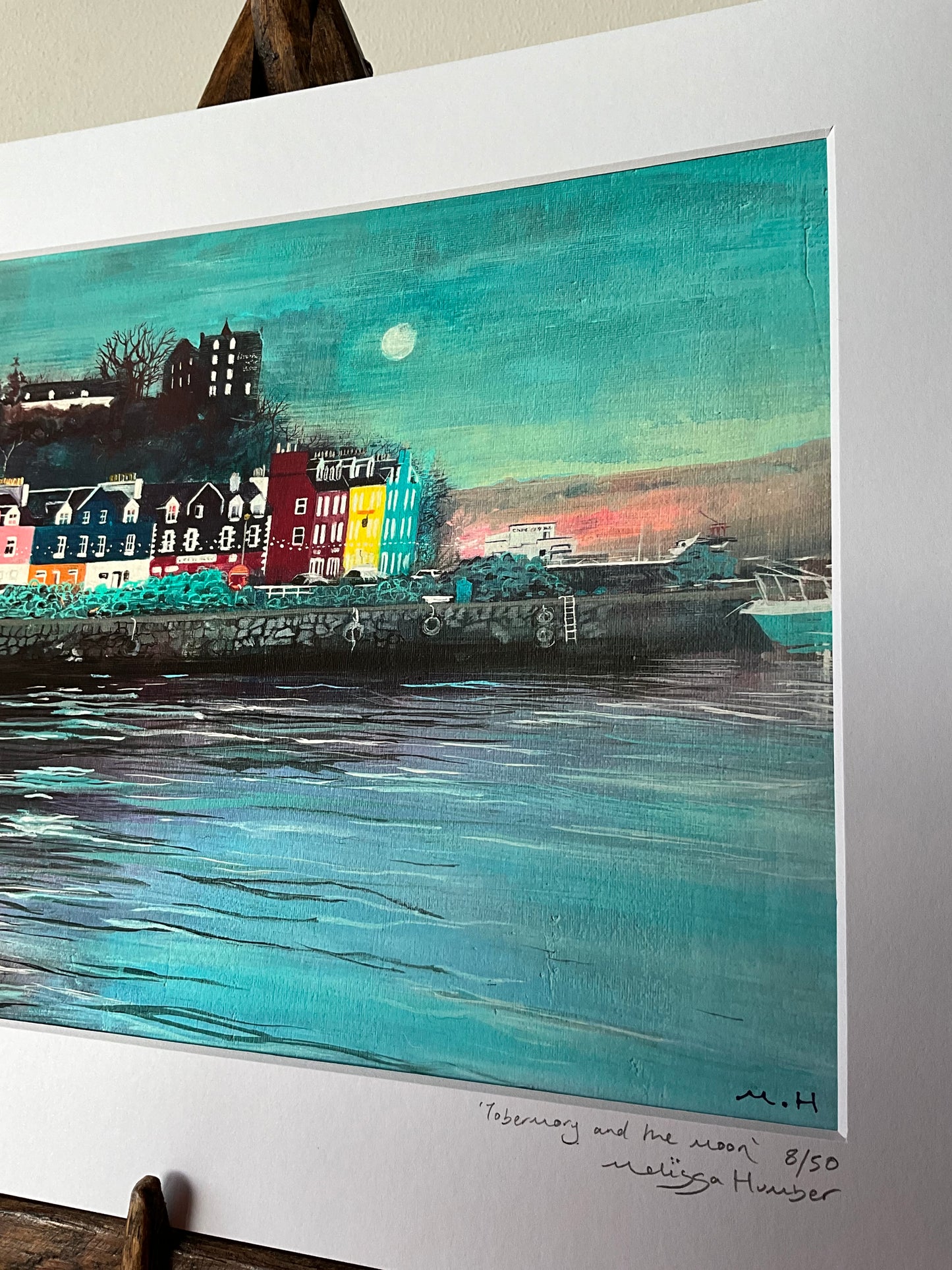 ’Tobermory & the moon’ - Isle of Mull art print