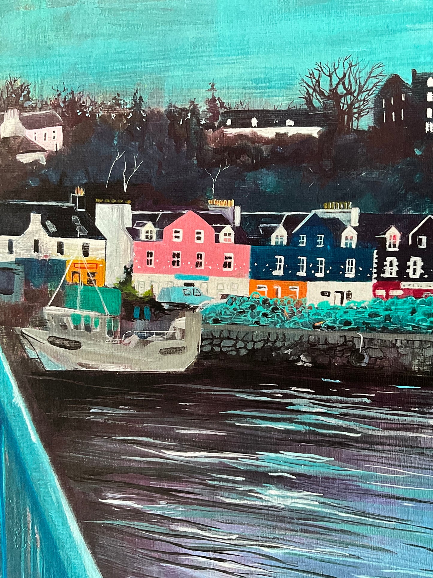 ’Tobermory & the moon’ - Isle of Mull art print