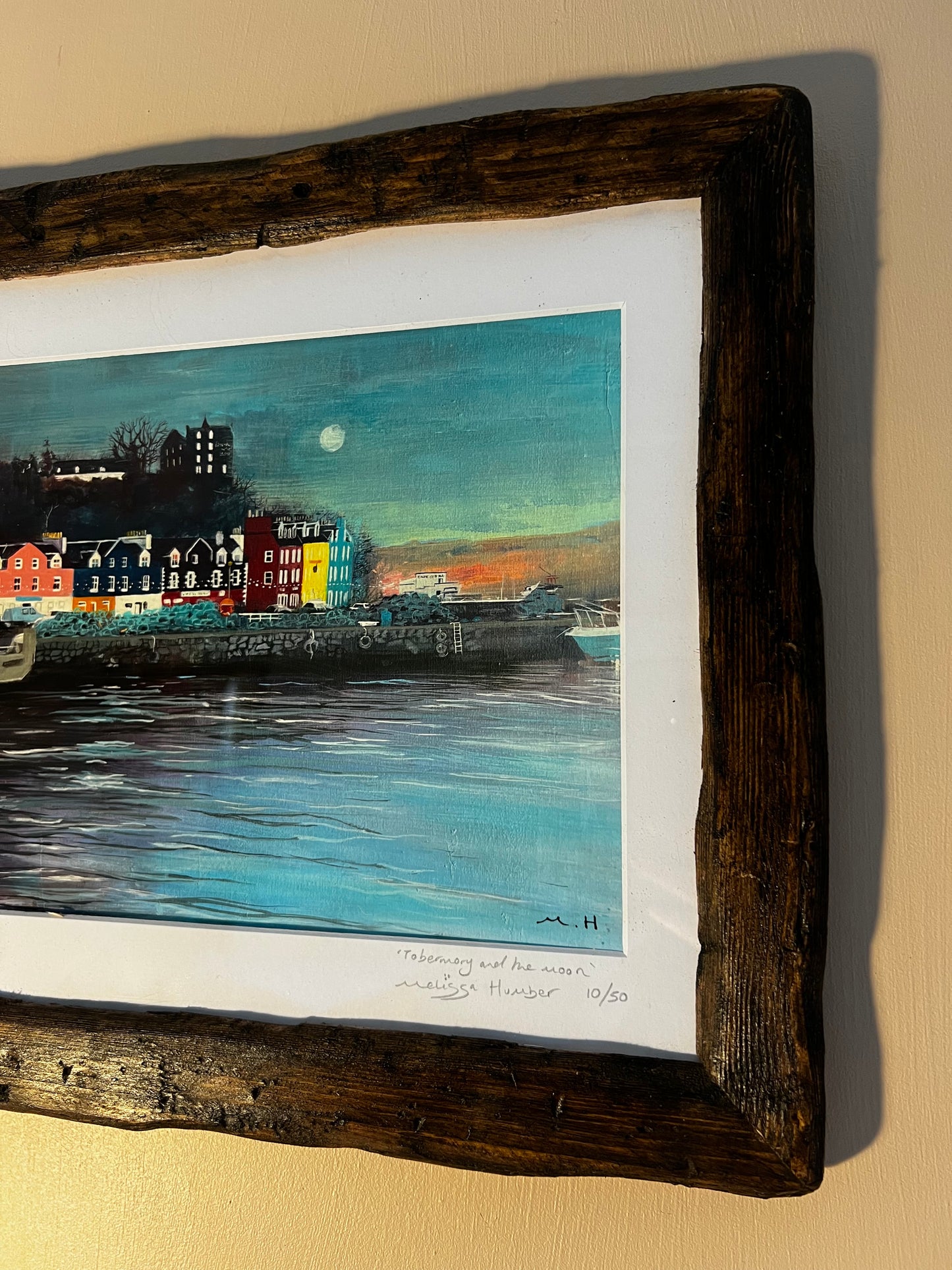 ’Tobermory & the moon’ - Isle of Mull art print