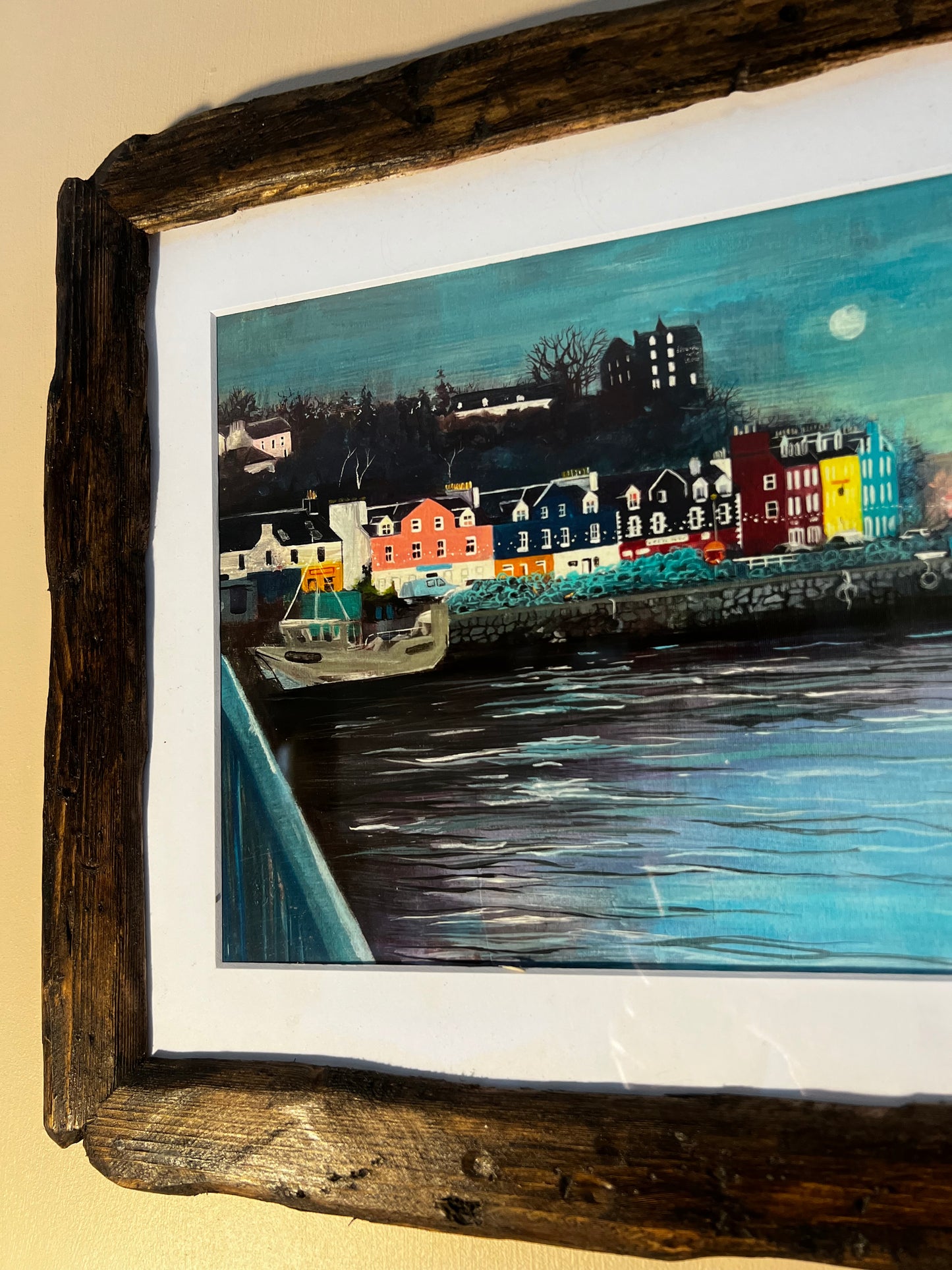 ’Tobermory & the moon’ - Isle of Mull art print