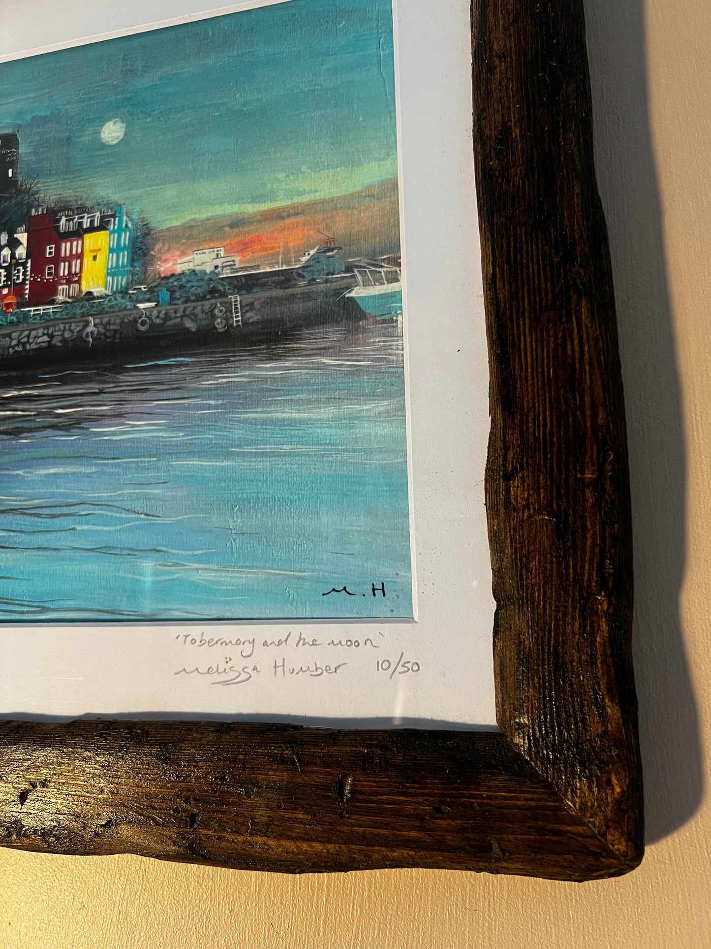 ’Tobermory & the moon’ - Isle of Mull art print