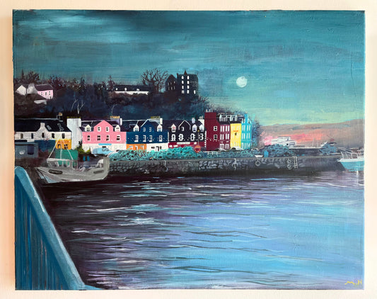 ‘Tobermory & the moon’ original landscape painting