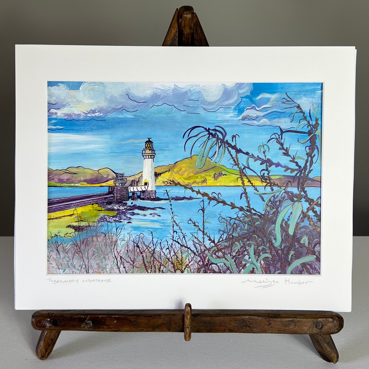 Tobermory lighthouse original painting by Melissa Humber