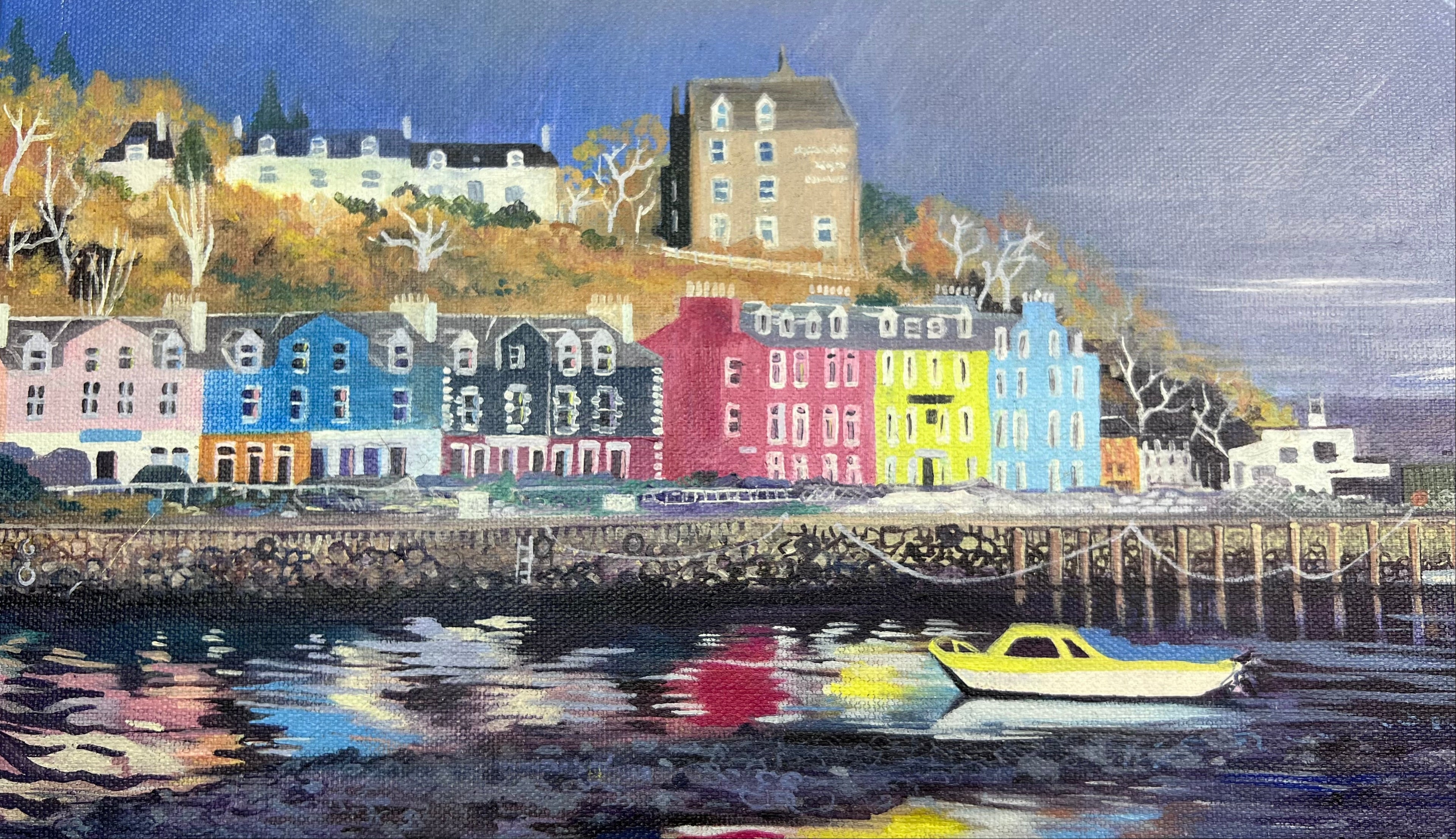 Painting of Tobermory Harbour on the Isle of Mull by Melissa Humber 