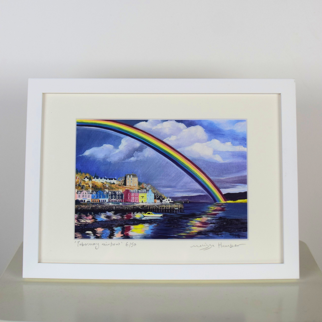 Tobermory rainbow Isle of Mull art print by Melissa Humber