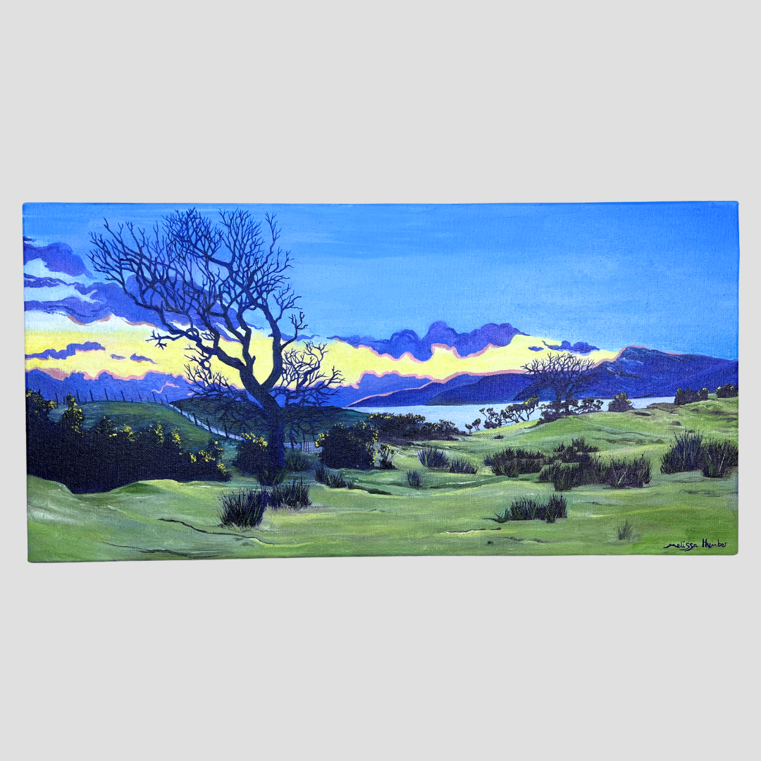 View from Laggan lodge winter 2024 Isle of Mull oil painting by Melissa Humber