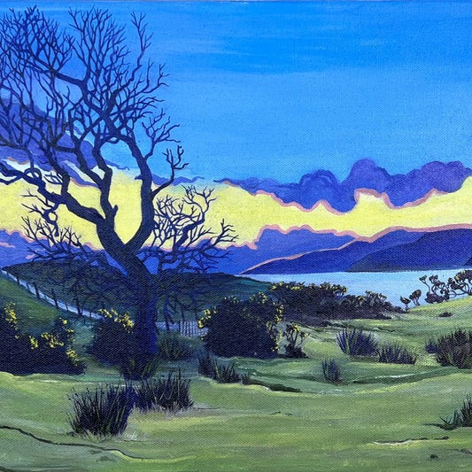 View from Laggan lodge in Lochbuie Isle of Mull art print by Melissa Humber