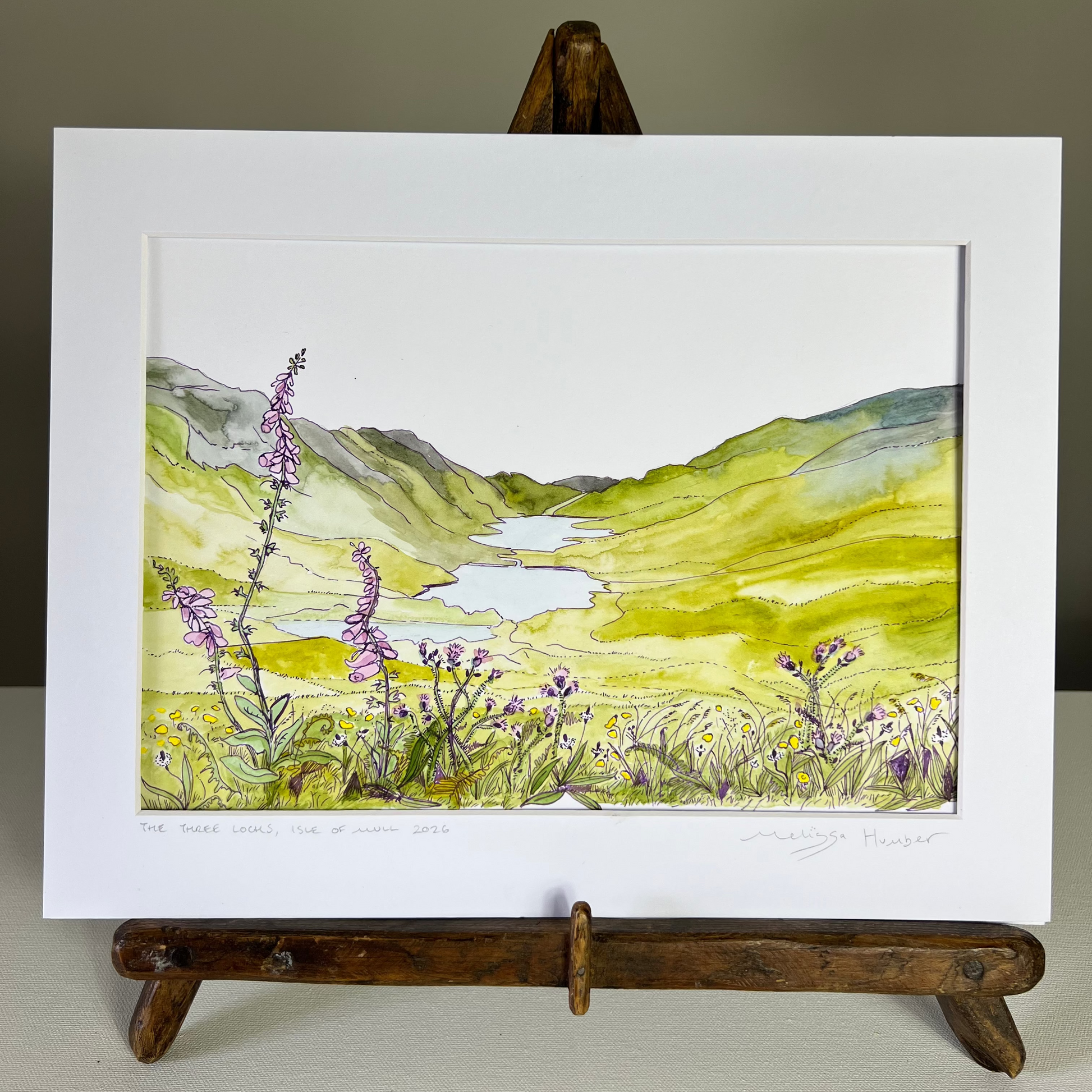 original painting of the three lochs on the Isle of Mull by local artist Melissa Humber